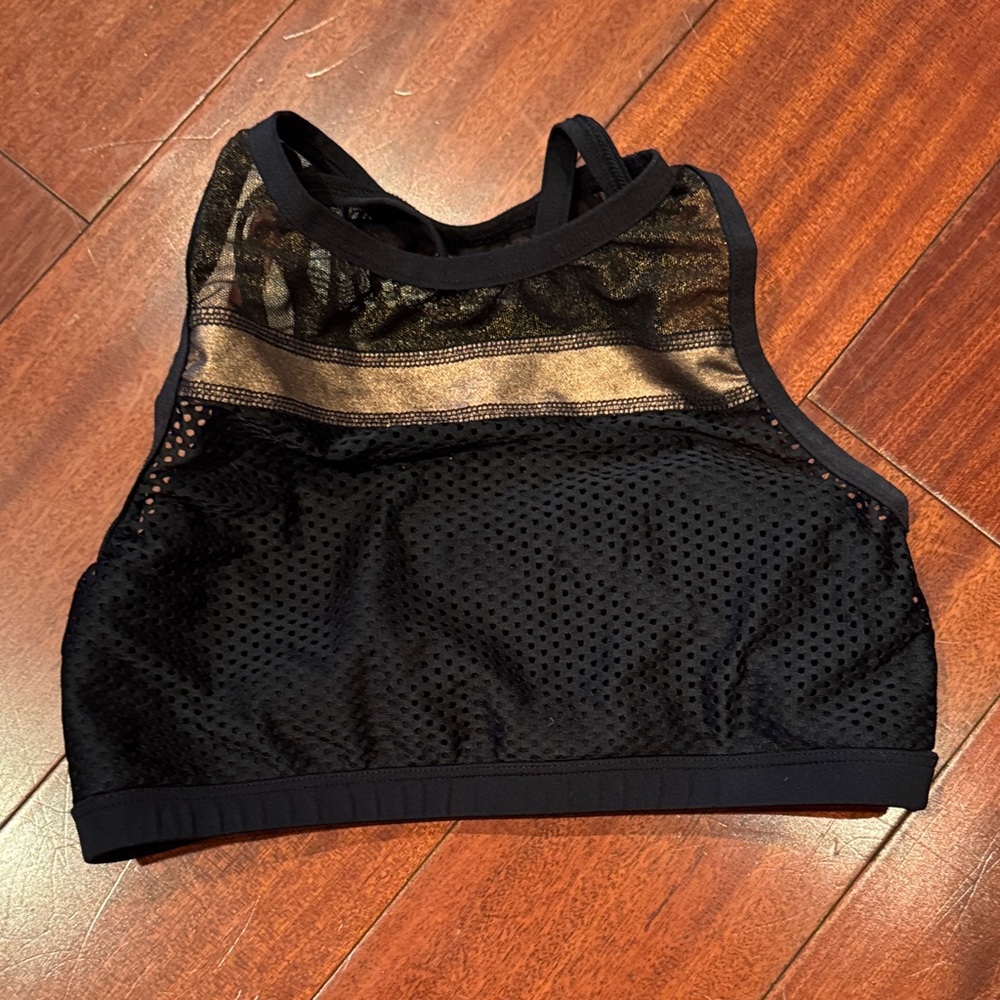 Beyond Yoga Black and Gold Sports Bra
